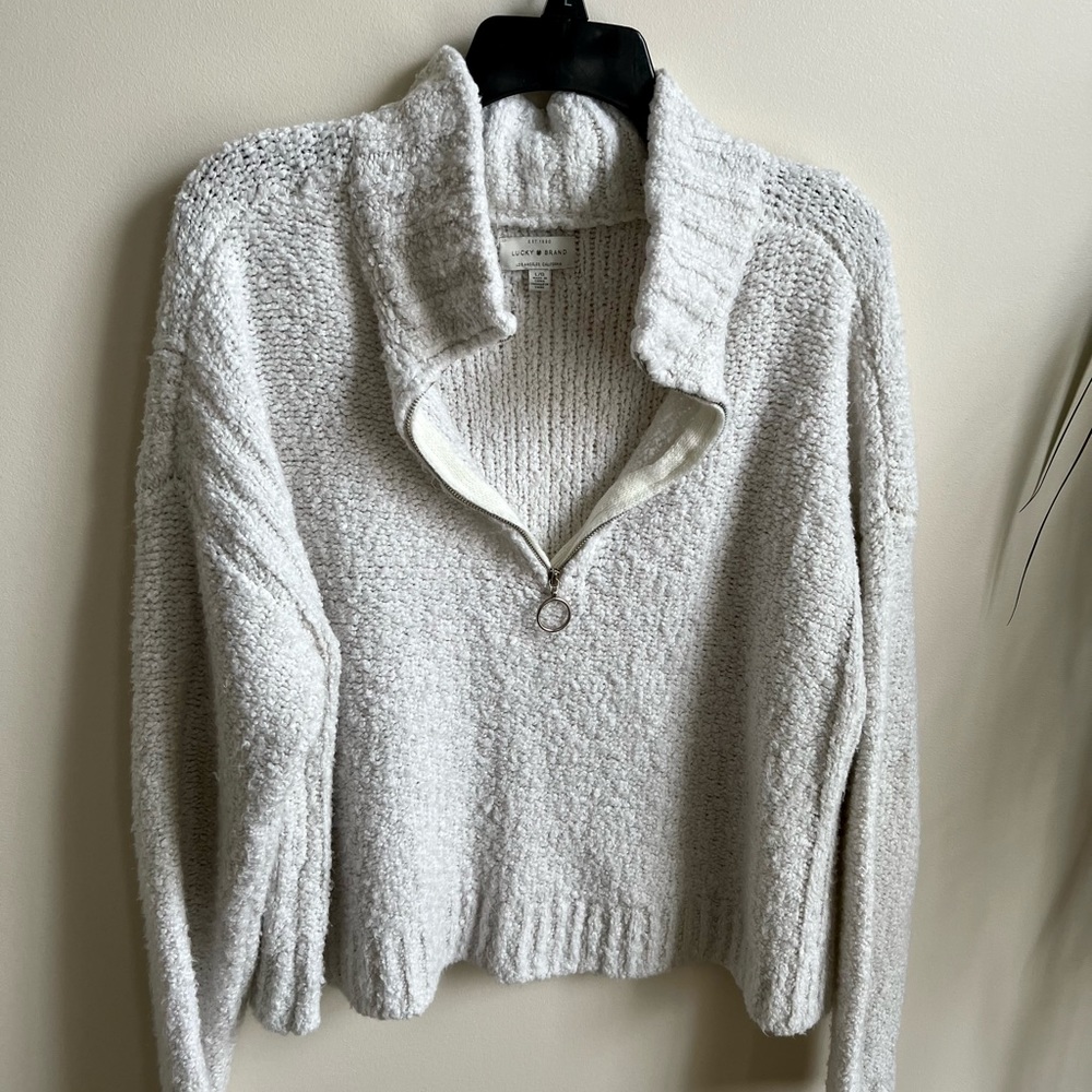 Lucky Brand Oversized 1/4 Zip SUPER SOFT Pullover sz L